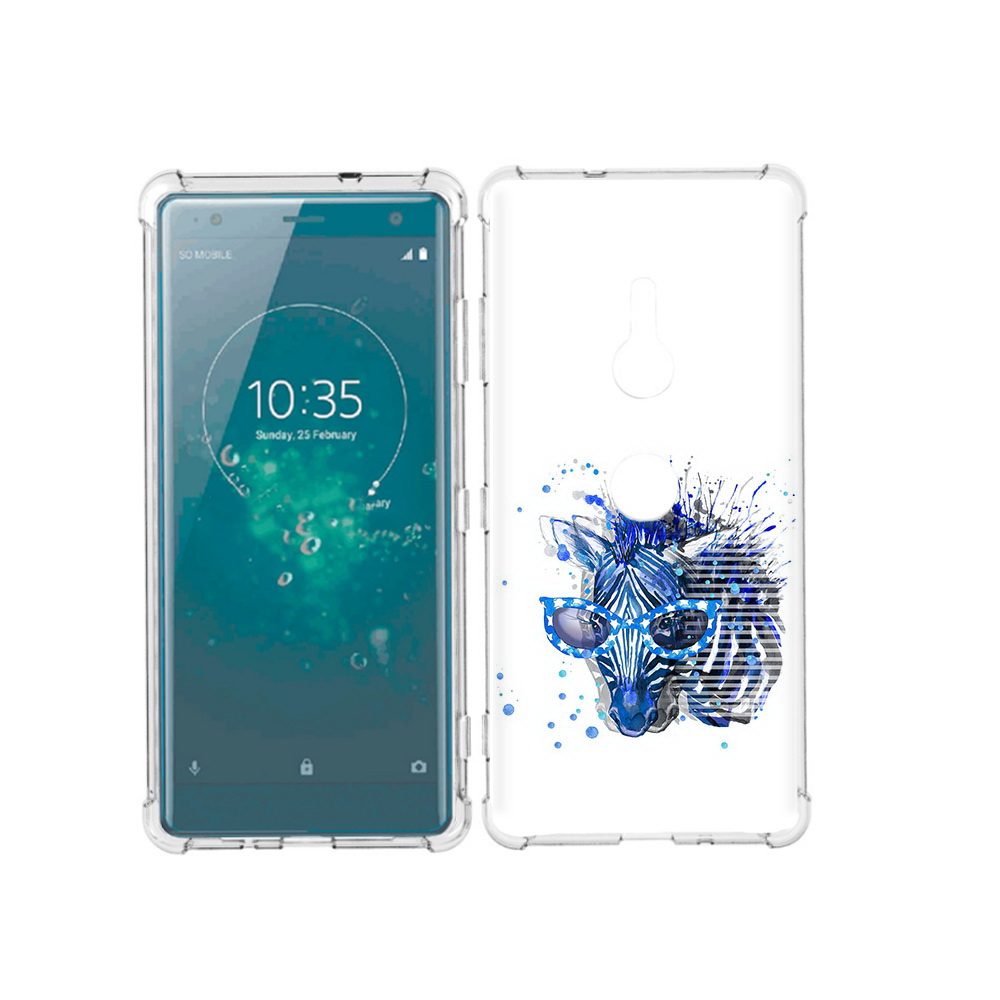 

Чехол MyPads Tocco для Sony Xperia XZ3 расплывчатая зебра, Прозрачный, Tocco