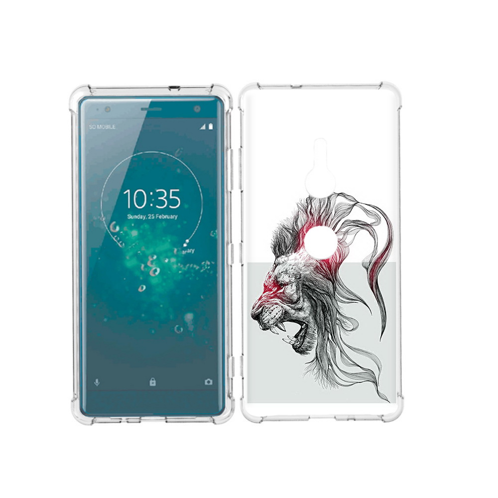 

Чехол MyPads Tocco для Sony Xperia XZ3 разъяренный лев, Прозрачный, Tocco