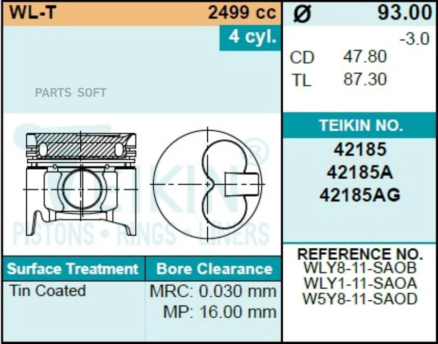 

Поршень Двигателя TEIKIN 42185std