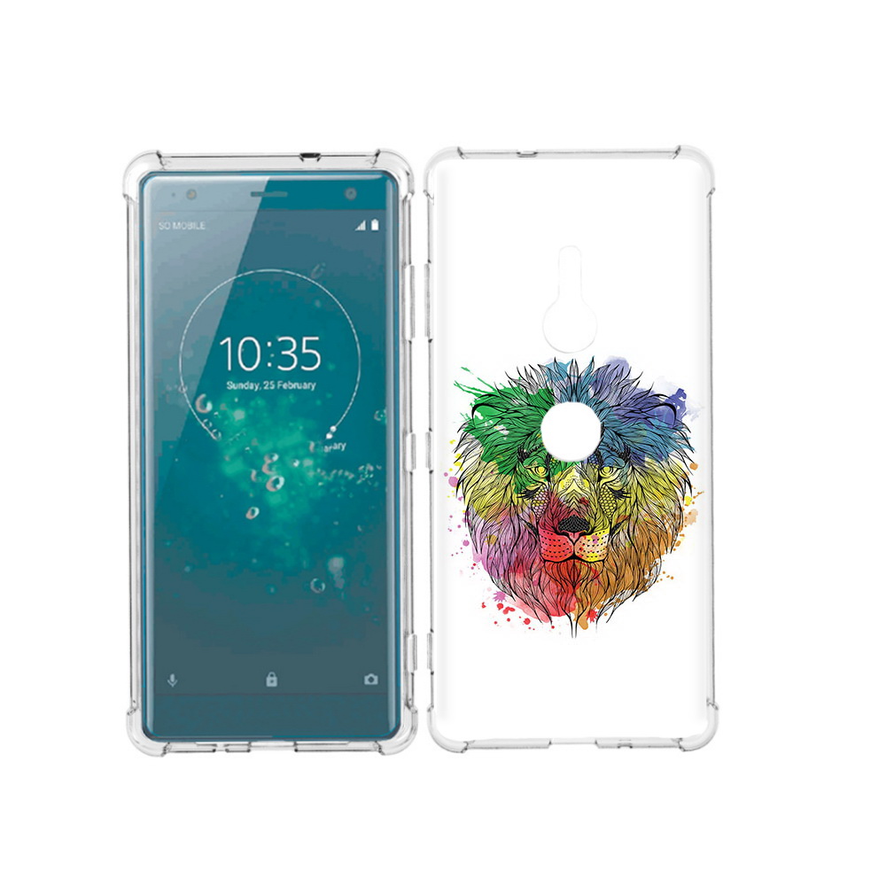 

Чехол MyPads Tocco для Sony Xperia XZ3 разноцветный гордый лев, Прозрачный, Tocco
