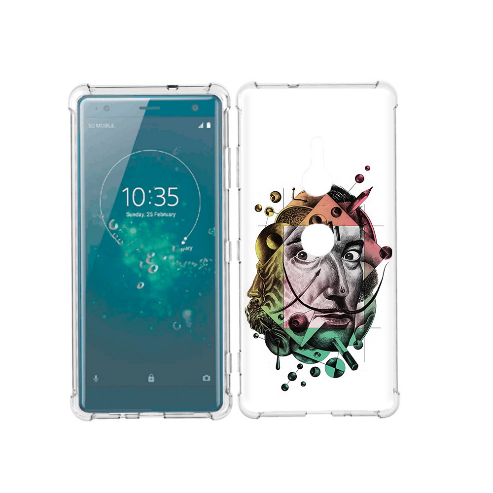 

Чехол MyPads Tocco для Sony Xperia XZ3 разноцветное лицо абстракция, Прозрачный, Tocco