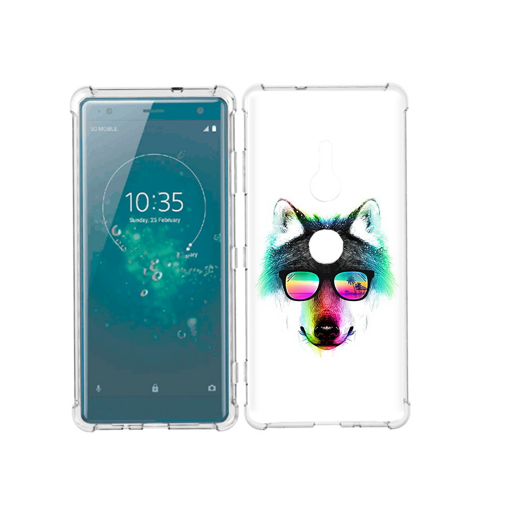 

Чехол MyPads Tocco для Sony Xperia XZ3 радужный волк, Прозрачный, Tocco