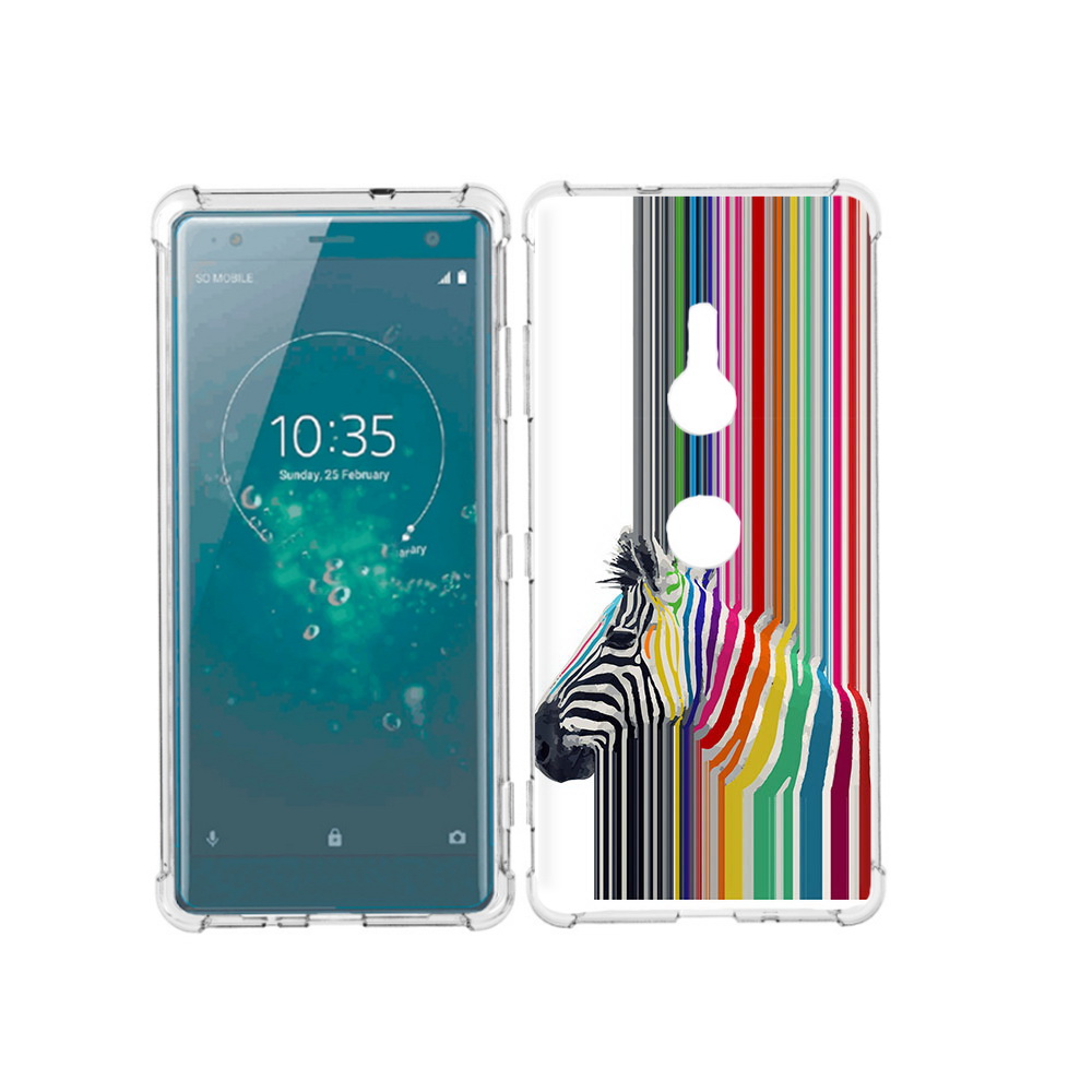 

Чехол MyPads Tocco для Sony Xperia XZ3 радужная зебра, Прозрачный, Tocco