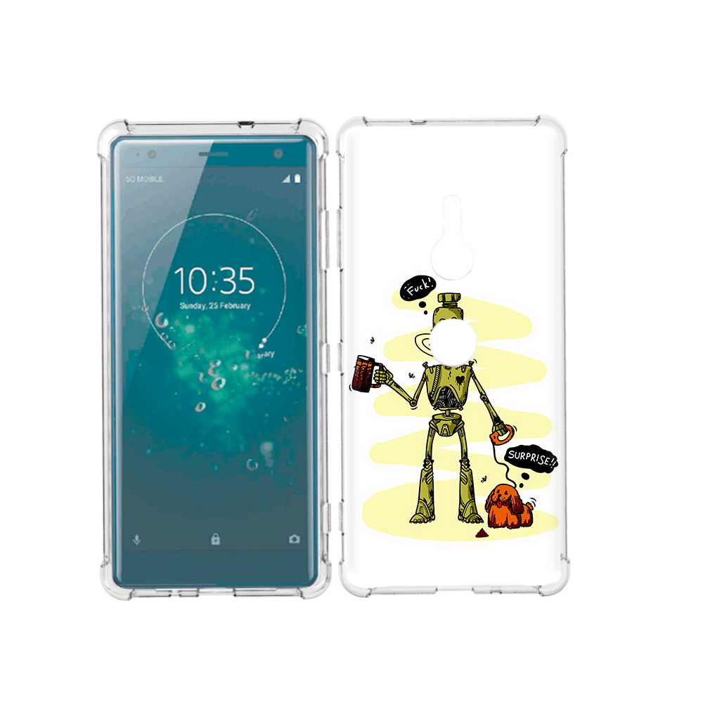 

Чехол MyPads Tocco для Sony Xperia XZ3 прикольный робот, Прозрачный, Tocco