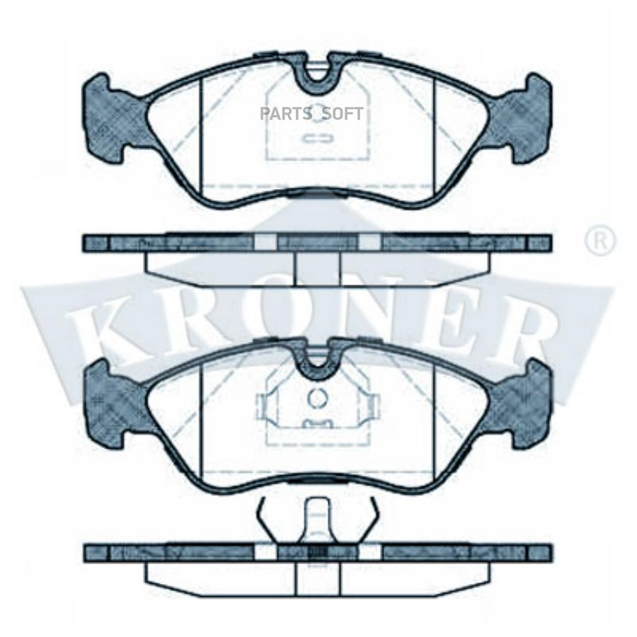 Kroner K002656 Колодки Торм. Daewoo Nexia (95-), Opel Vectra A-B (88-) (Диск. Перед.) (K00