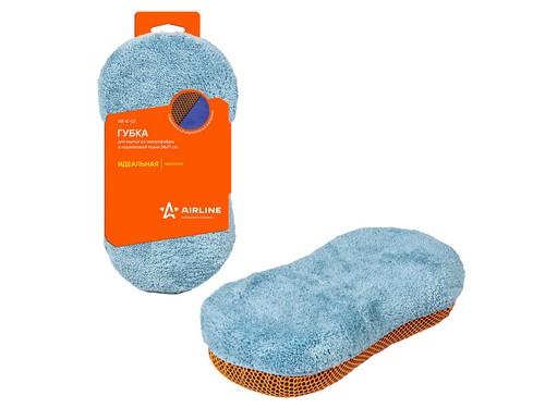 AIRLINE Губка для мытья а/м микрофибра и коралловая ткань (24х11 см) (AIRLINE)