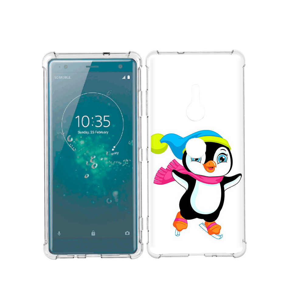 

Чехол MyPads Tocco для Sony Xperia XZ3 пингвин на коньках, Прозрачный, Tocco