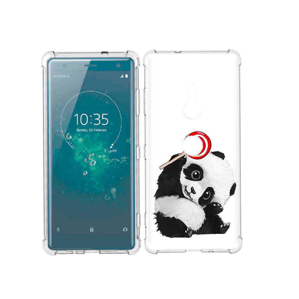 

Чехол MyPads Tocco для Sony Xperia XZ3 панда с леденцом, Прозрачный, Tocco