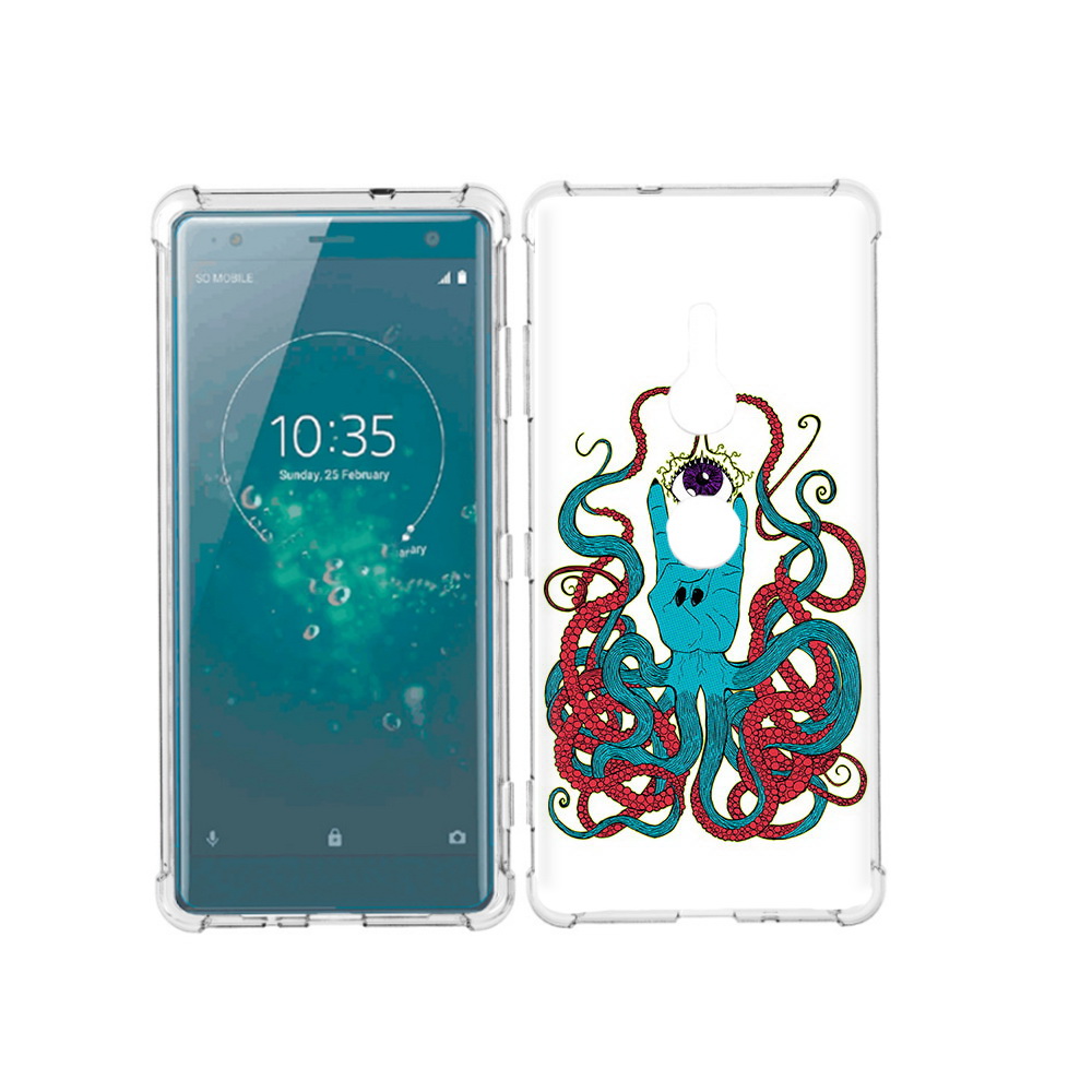 

Чехол MyPads Tocco для Sony Xperia XZ3 осьминог-рука абстракция, Прозрачный, Tocco