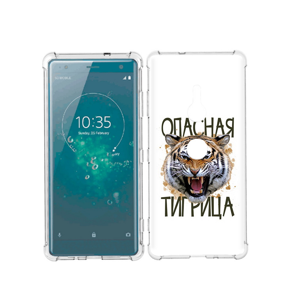 

Чехол MyPads Tocco для Sony Xperia XZ3 опасная тигрица, Прозрачный, Tocco