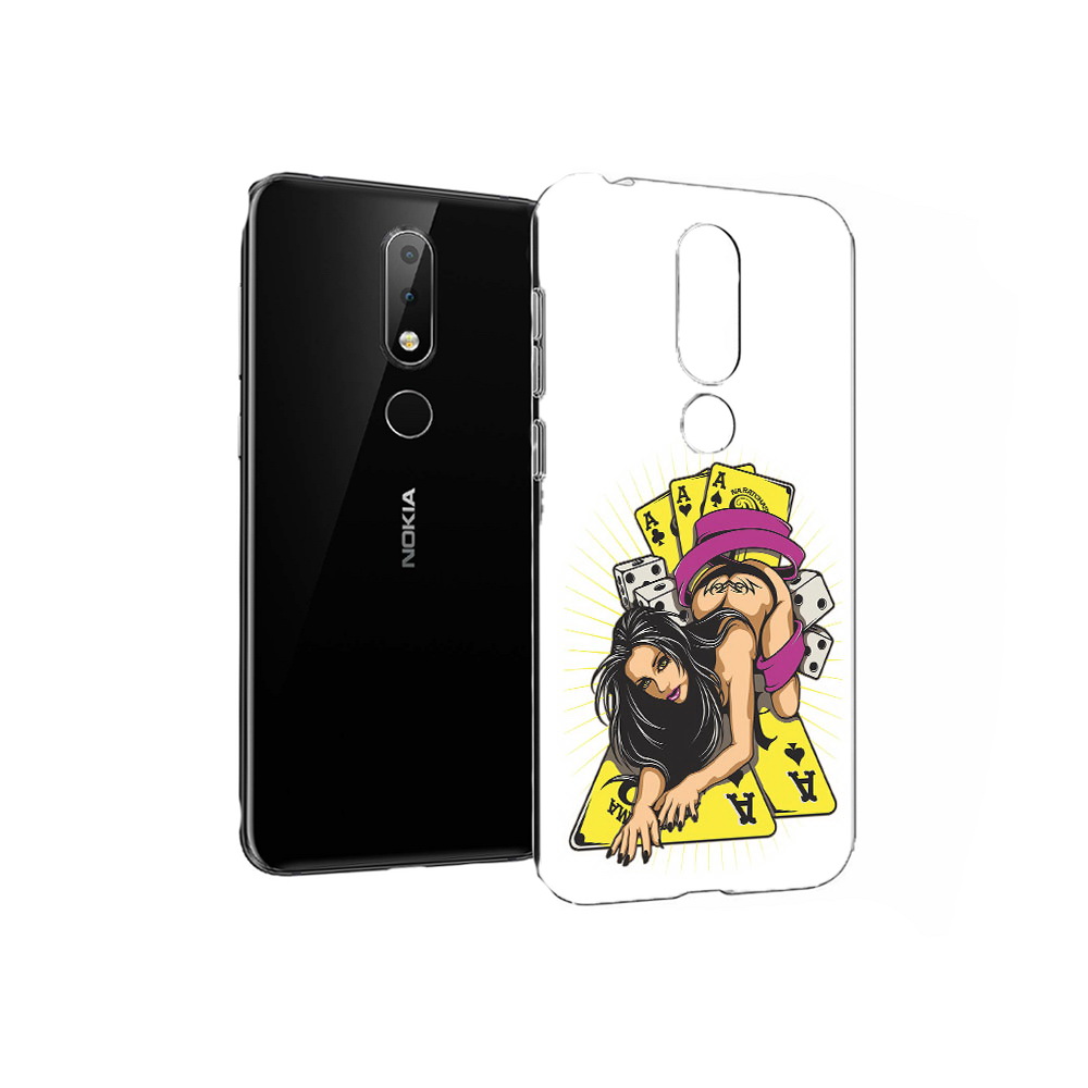 Чехол MyPads Tocco для Nokia X6 нарисованная девушка с игровыми картами (PT115295.99.501)