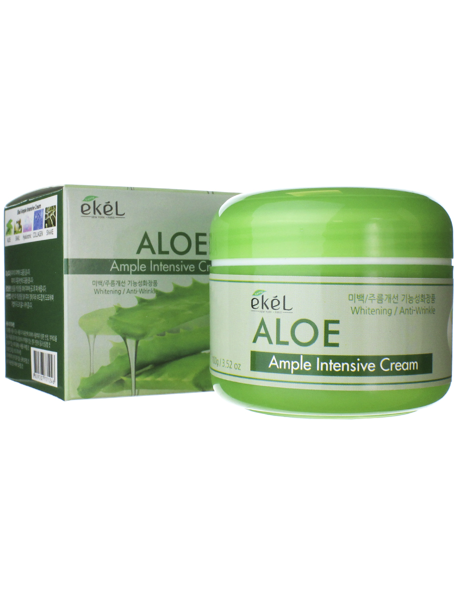 Крем для лица Ekel ALOE AMPULE INTENSIVE CREAM 100 мл ekel гель для умывания скатка с рисовыми отрубями gel rice bran 180