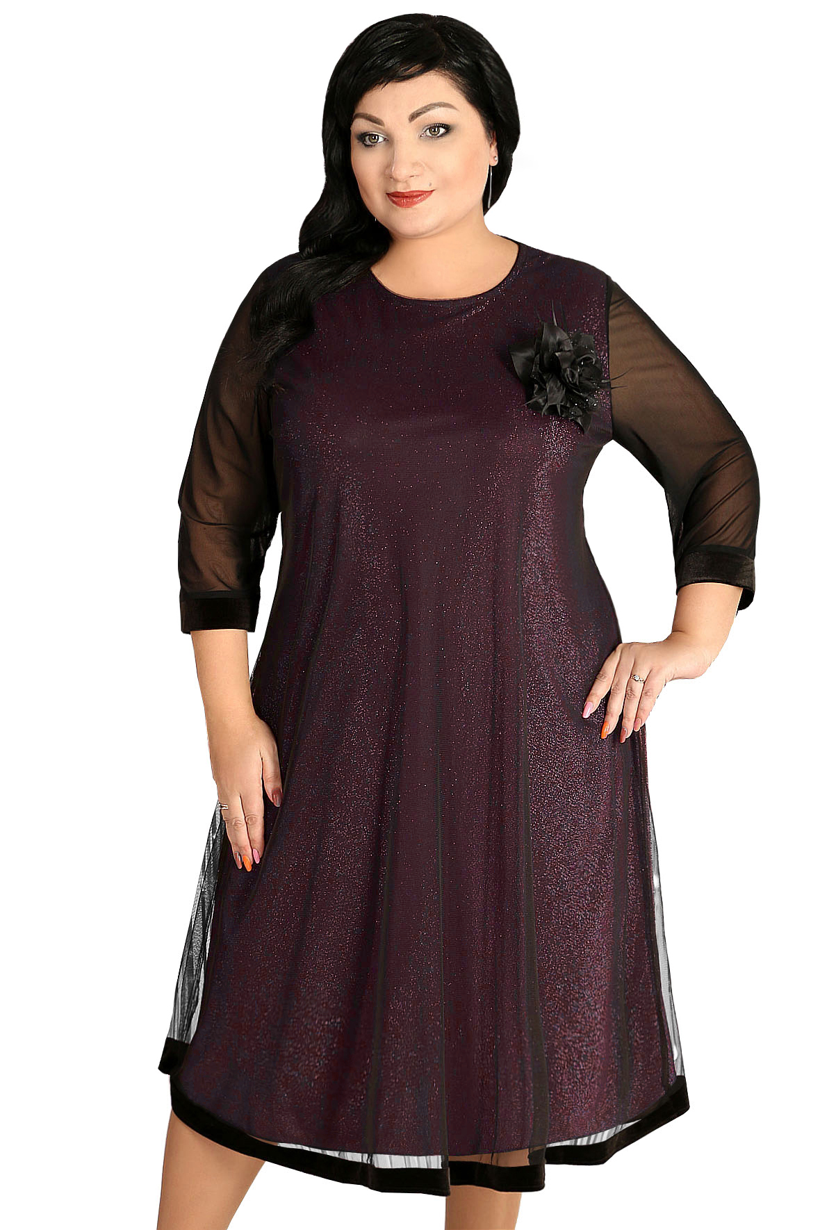 Платье женское AlmondShop К-2021 5143.С3 фиолетовое 64 RU