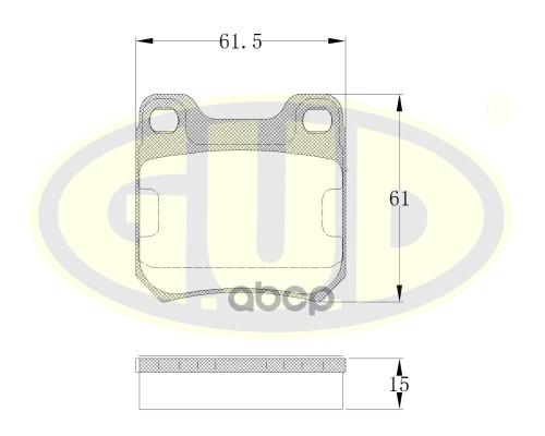 

Колодки тормозные задние opel omega a/b/vectra в 1.6-2.2dti 87-03 толщ 15.5м GUD GBP023900