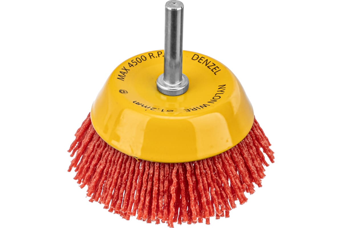 Щетка для дрели 75 мм Чашка со шпилькой нейлоновая щетина Denzel 1290₽