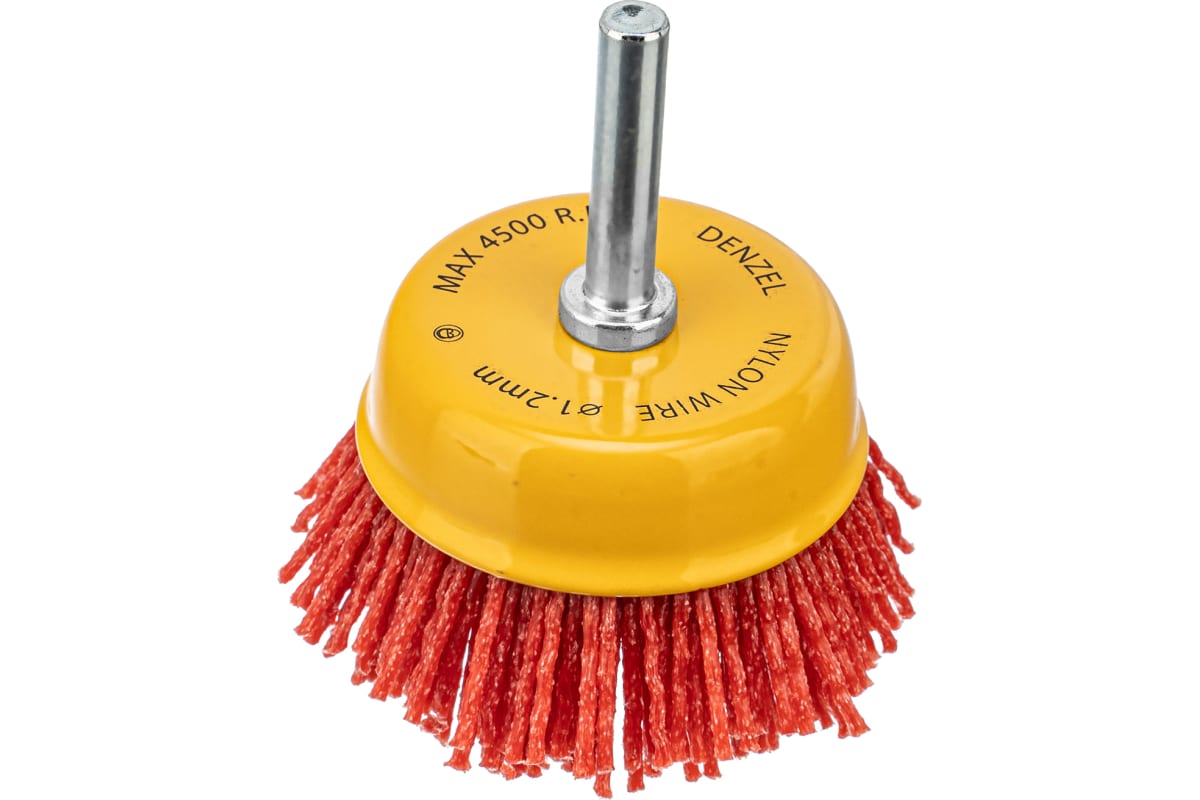 Щетка для дрели 65 мм Чашка со шпилькой нейлоновая щетина Denzel 710₽