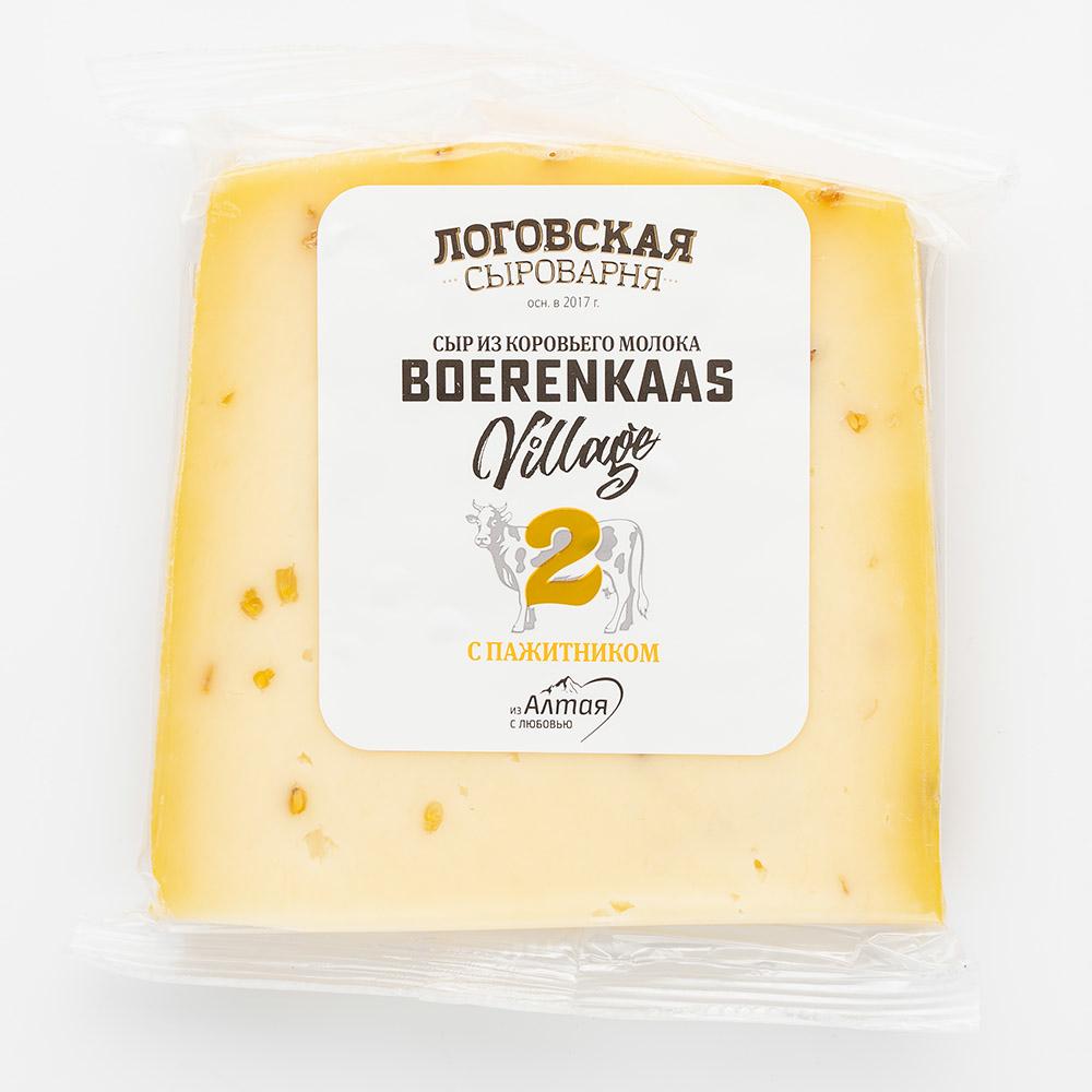 

Сыр Логовская Сыроварня Boerenkaas Village, №2, с пажитником, 50%, 200 г