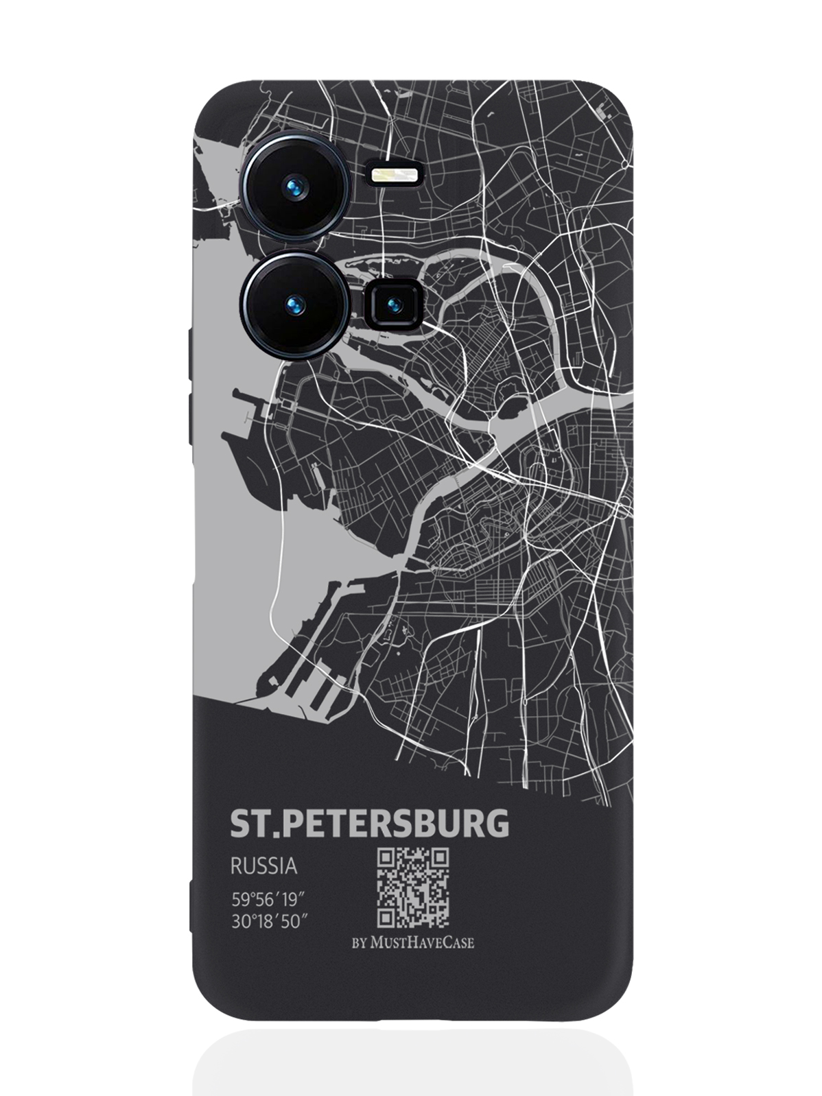 

Чехол MustHaveCase для Vivo Y35 Карта Санкт-Петербурга черный, Серый;черный