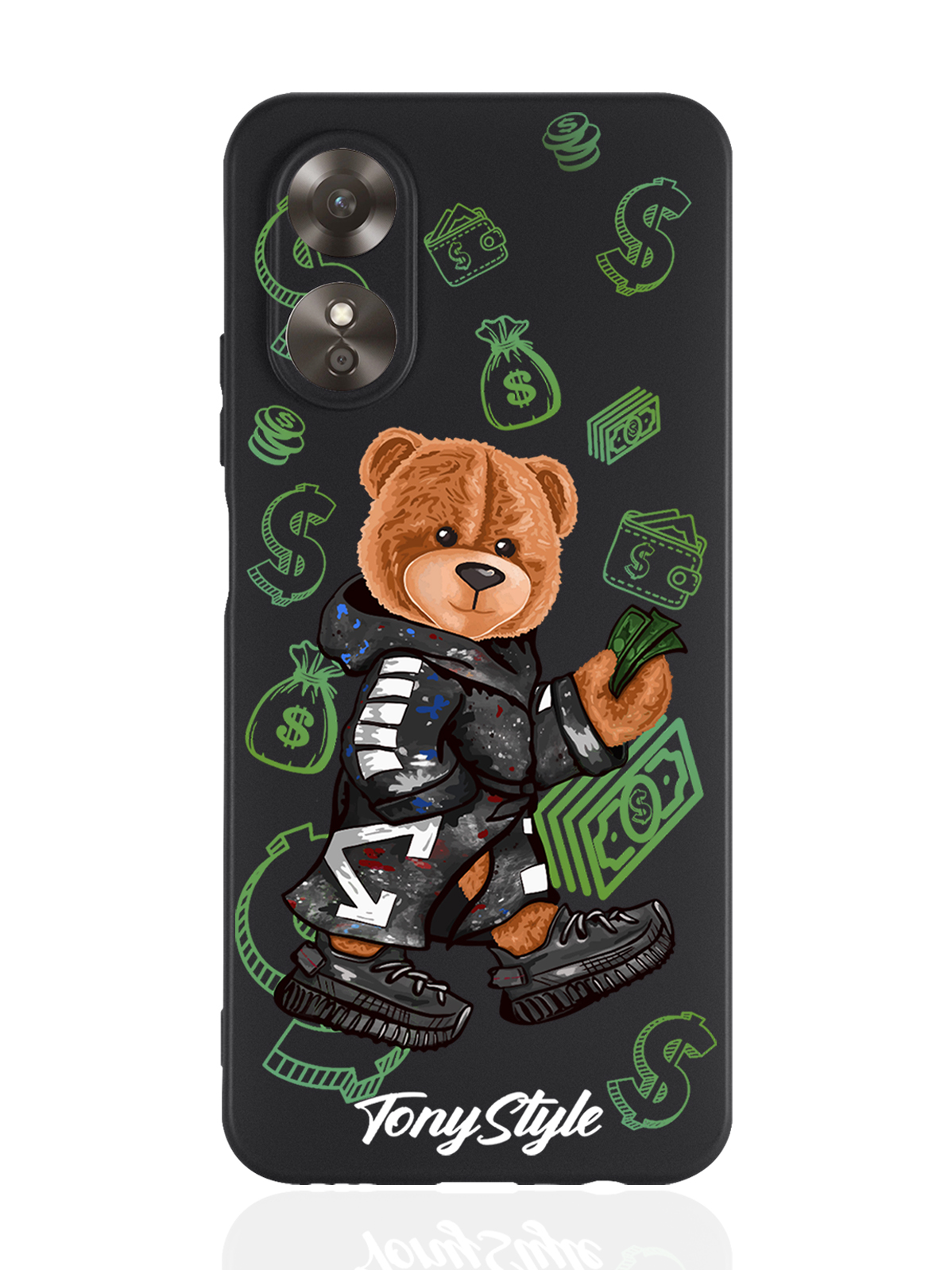 

Чехол Tony Style для Oppo A17 Tony Style Деньги черный, Коричневый;черный;зеленый