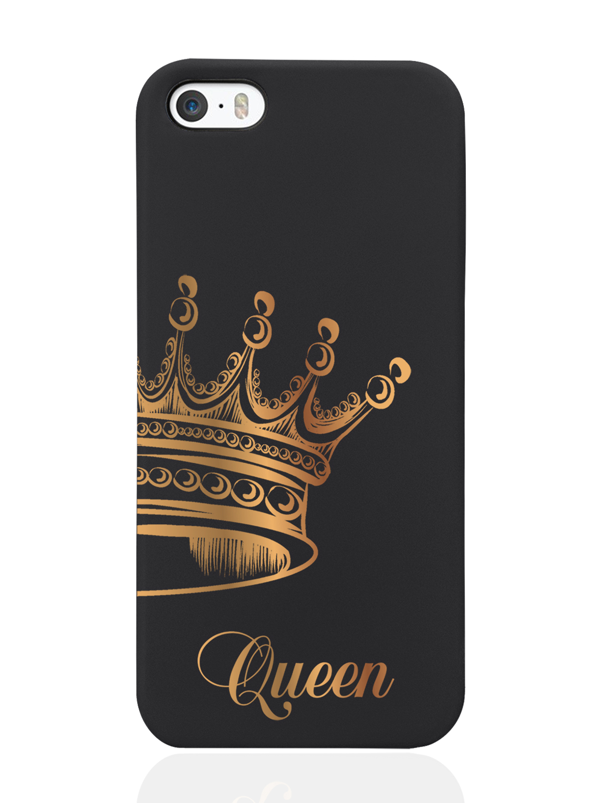 

Чехол MustHaveCase для iPhone 5/5s Парный чехол корона Queen черный, Черный;золотистый