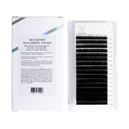 

Ресницы ONIQ Vector Ray Silk VLR-025, D-изгиб, толщина 0,05 мм