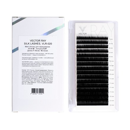

Ресницы ONIQ Vector Ray Silk VLR-020, B-изгиб, толщина 0,07 мм