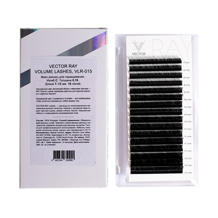 

Ресницы ONIQ Vector Ray Volume VLR-015, C-изгиб, толщина 0,10 мм