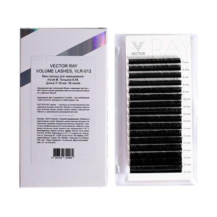 

Ресницы ONIQ Vector Ray Volume VLR-012, B-изгиб, толщина 0,10 мм