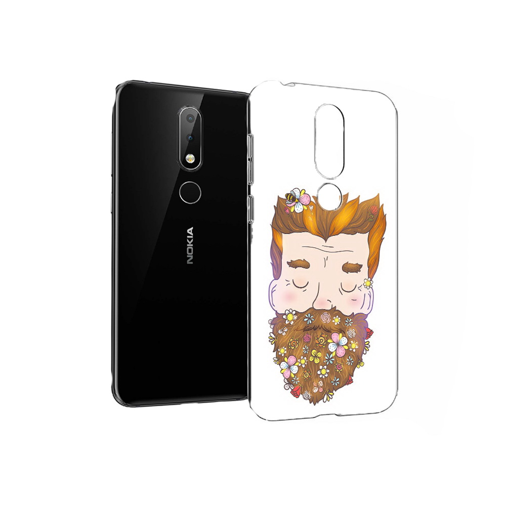 

Чехол MyPads Tocco для Nokia X6 мужчина с цветами в бороде (PT115295.99.489), Прозрачный, Tocco