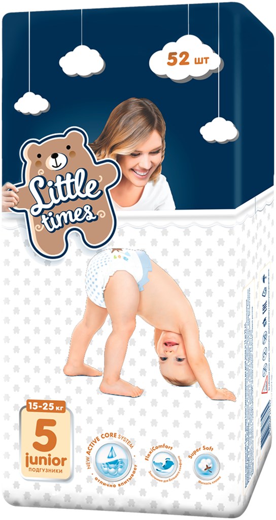 Подгузники Little Times Midi 52 шт