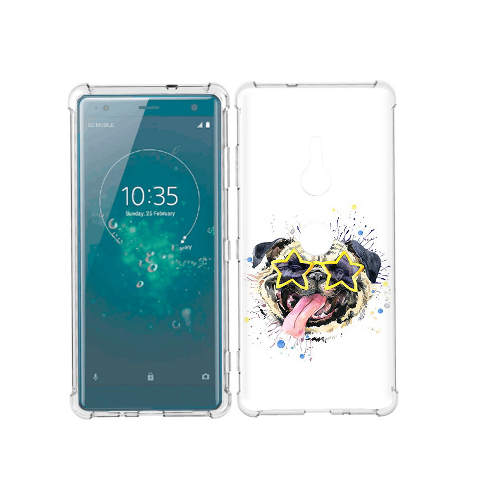 

Чехол MyPads Tocco для Sony Xperia XZ3 мопс боксер, Прозрачный, Tocco