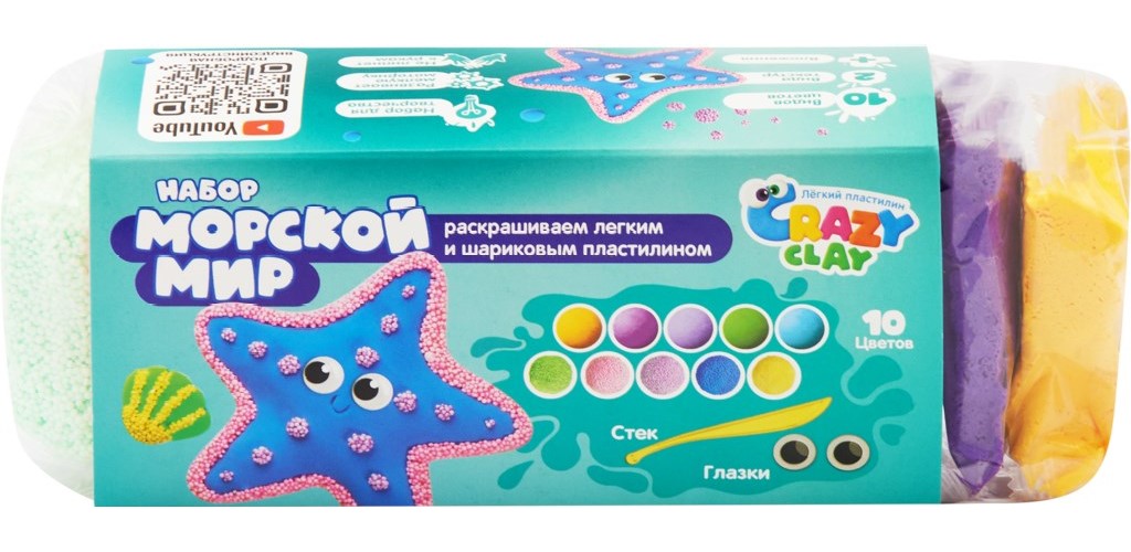 

Набор для лепки Crazy Lab Морской мир 90 г, Разноцветный