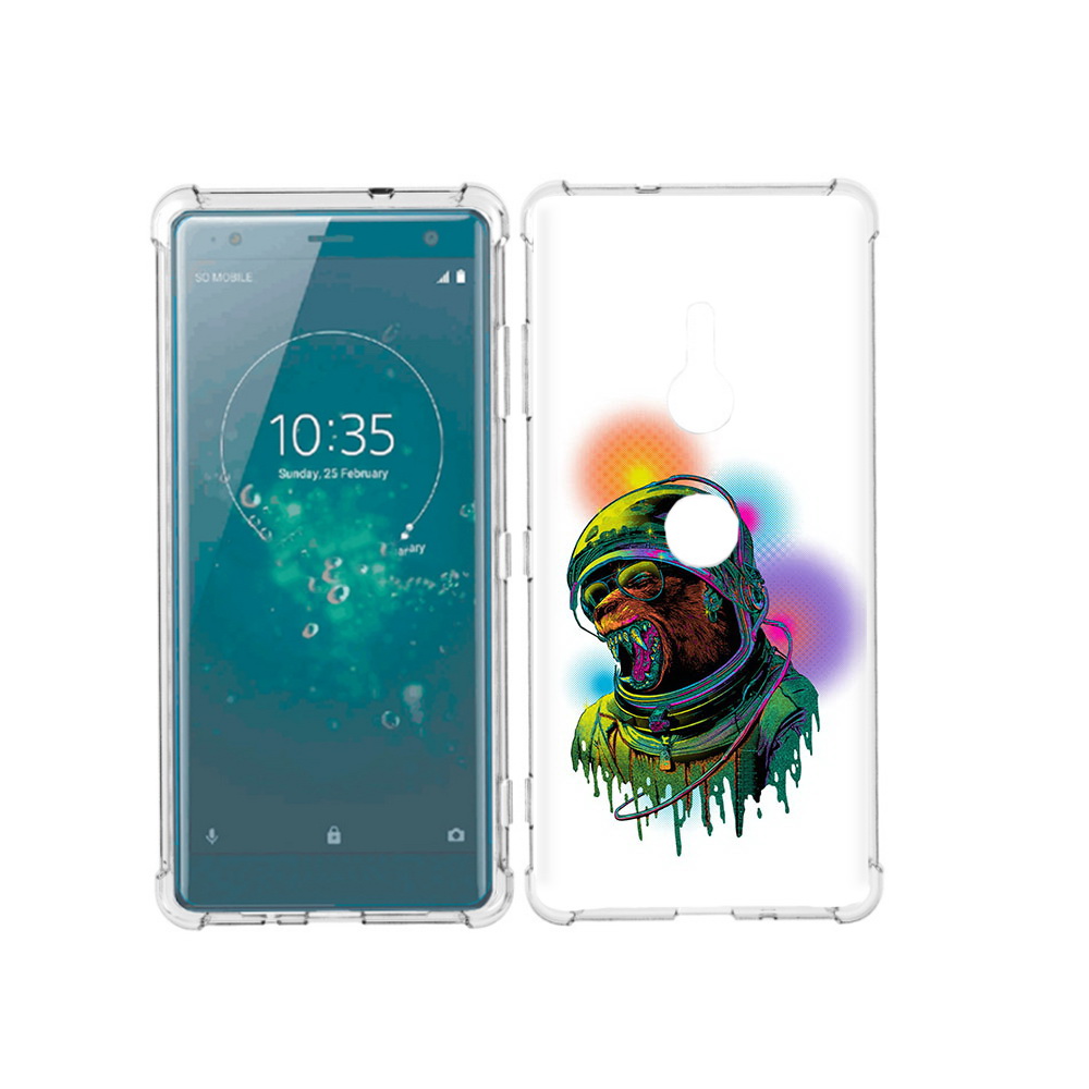 

Чехол MyPads Tocco для Sony Xperia XZ3 медведь космонавт, Прозрачный, Tocco