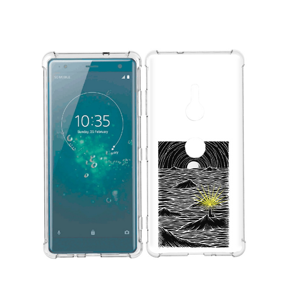 

Чехол MyPads Tocco для Sony Xperia XZ3 маяк в черно белом море, Прозрачный, Tocco