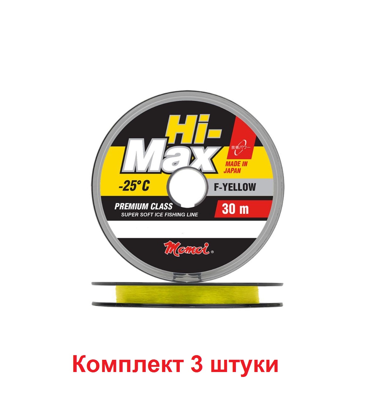 Монофильная леска для рыбалки Momoi Hi-Max Sky Blue (3 / 0.27 / 7.5 / 3 / желтый /