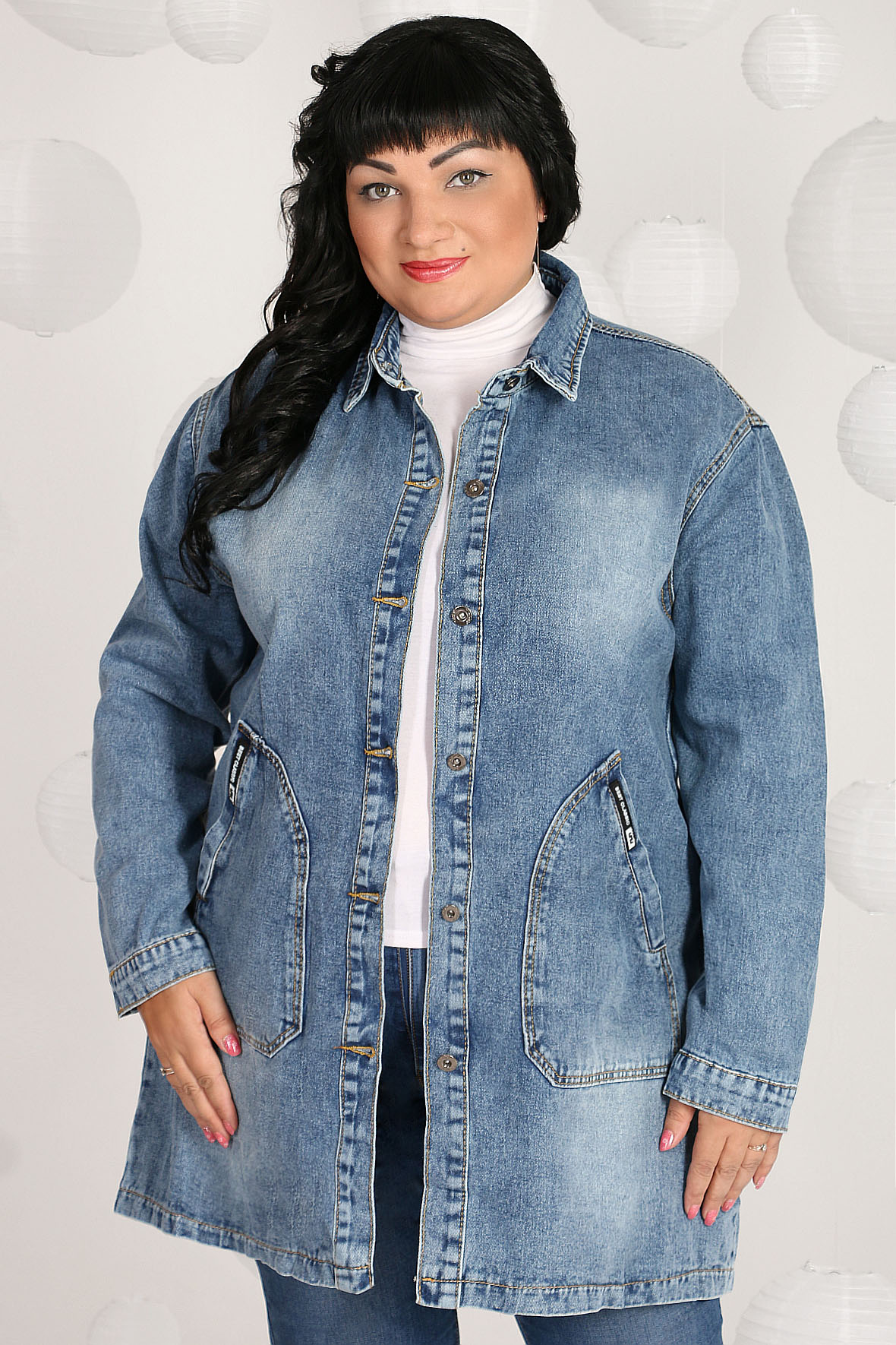 

Джинсовая куртка женская AlmondShop К1У-49 8917.С1 синяя 50 RU, Синий, К1У-49 8917.С1