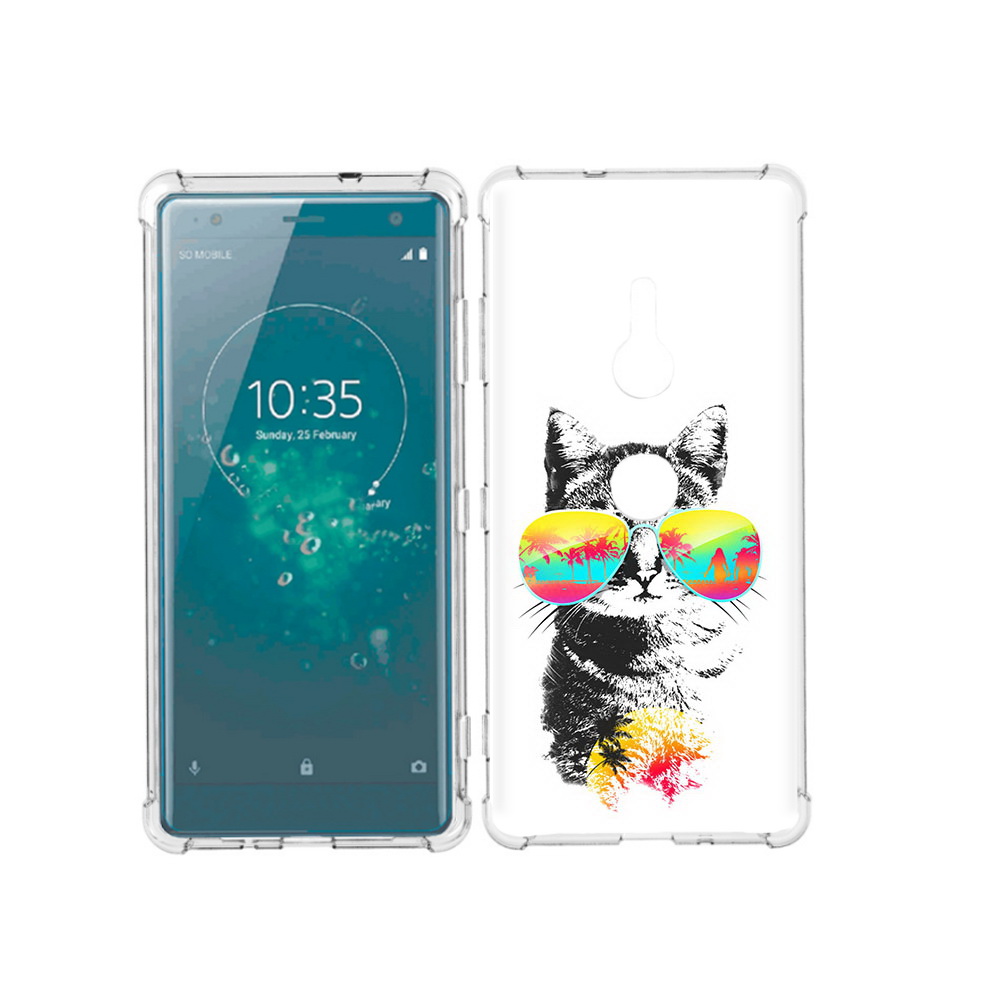 

Чехол MyPads Tocco для Sony Xperia XZ3 крутой кот, Прозрачный, Tocco