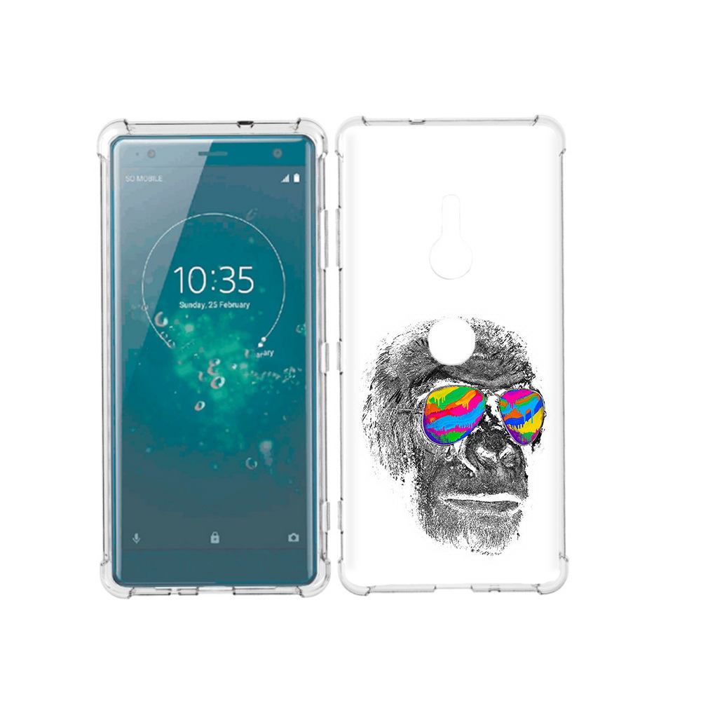 

Чехол MyPads Tocco для Sony Xperia XZ3 крутая обезьяна в очках, Прозрачный, Tocco