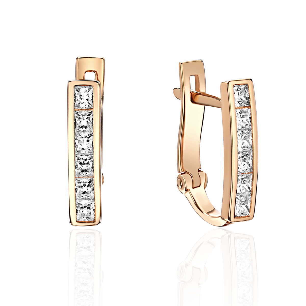 

Серьги из золота с фианитом Эстет 01С1113635, 01С1113635
