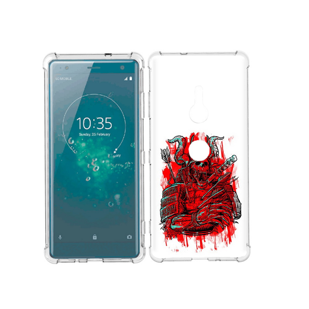 

Чехол MyPads Tocco для Sony Xperia XZ3 красный скелет воин, Прозрачный, Tocco