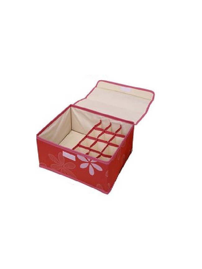 

Короб для хранения с ячейками и прозрачной крышкой 32х25х12.5 см красный 17518 00112325, 17518