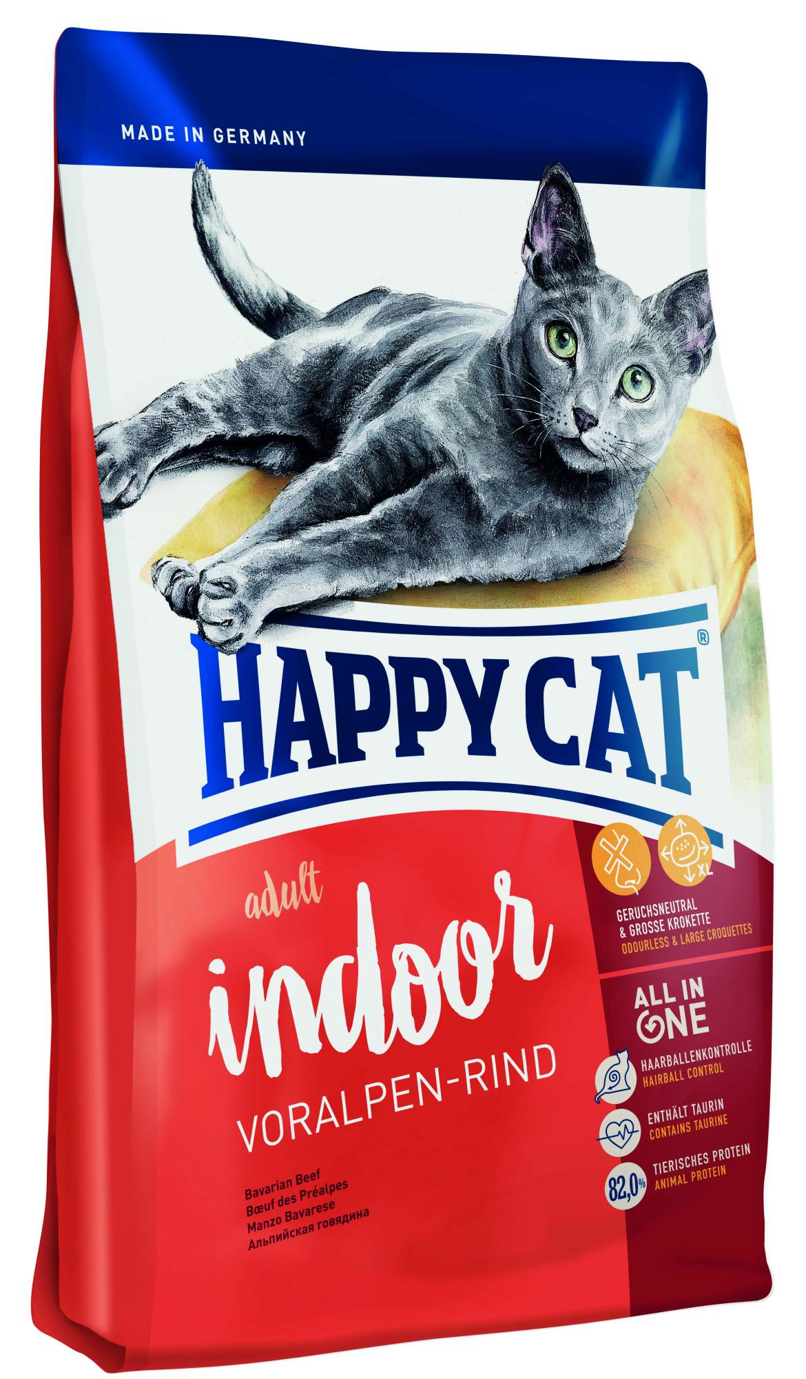 фото Сухой корм для кошек happy cat fit & well indoor, для домашних, альпийская говядина, 10кг