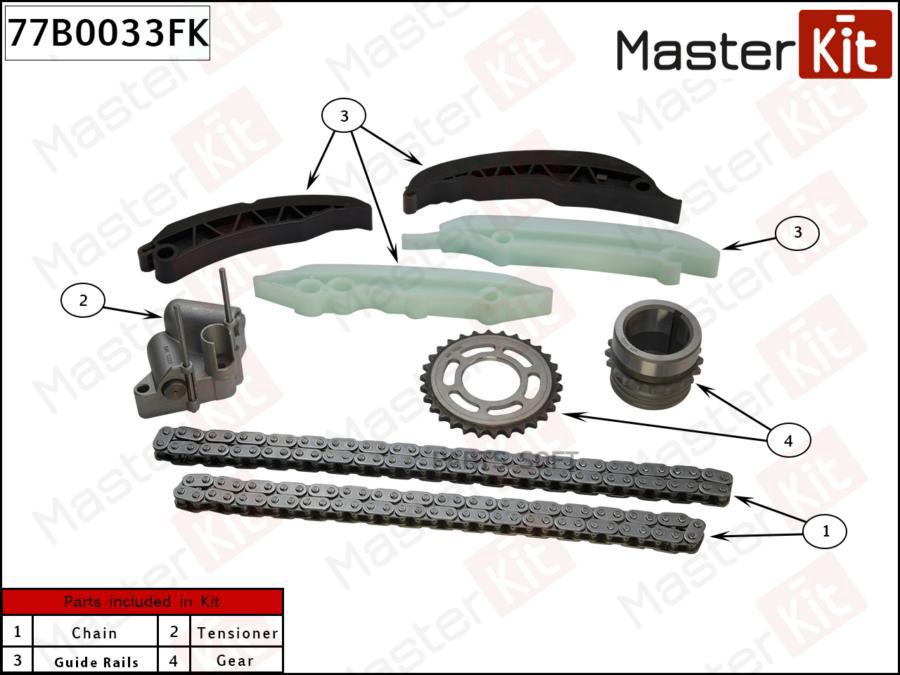 

Комплект Цепи Грм Bmw E39/E60/E87/E46/E90/E83 2.0d M47 98- Masterkit 77b0033fk MasterKit