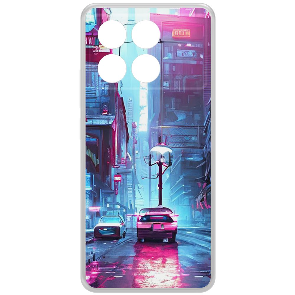 

Чехол-накладка Krutoff Clear Case Киберпанк Улица для Xiaomi Poco X6 Pro, Прозрачный