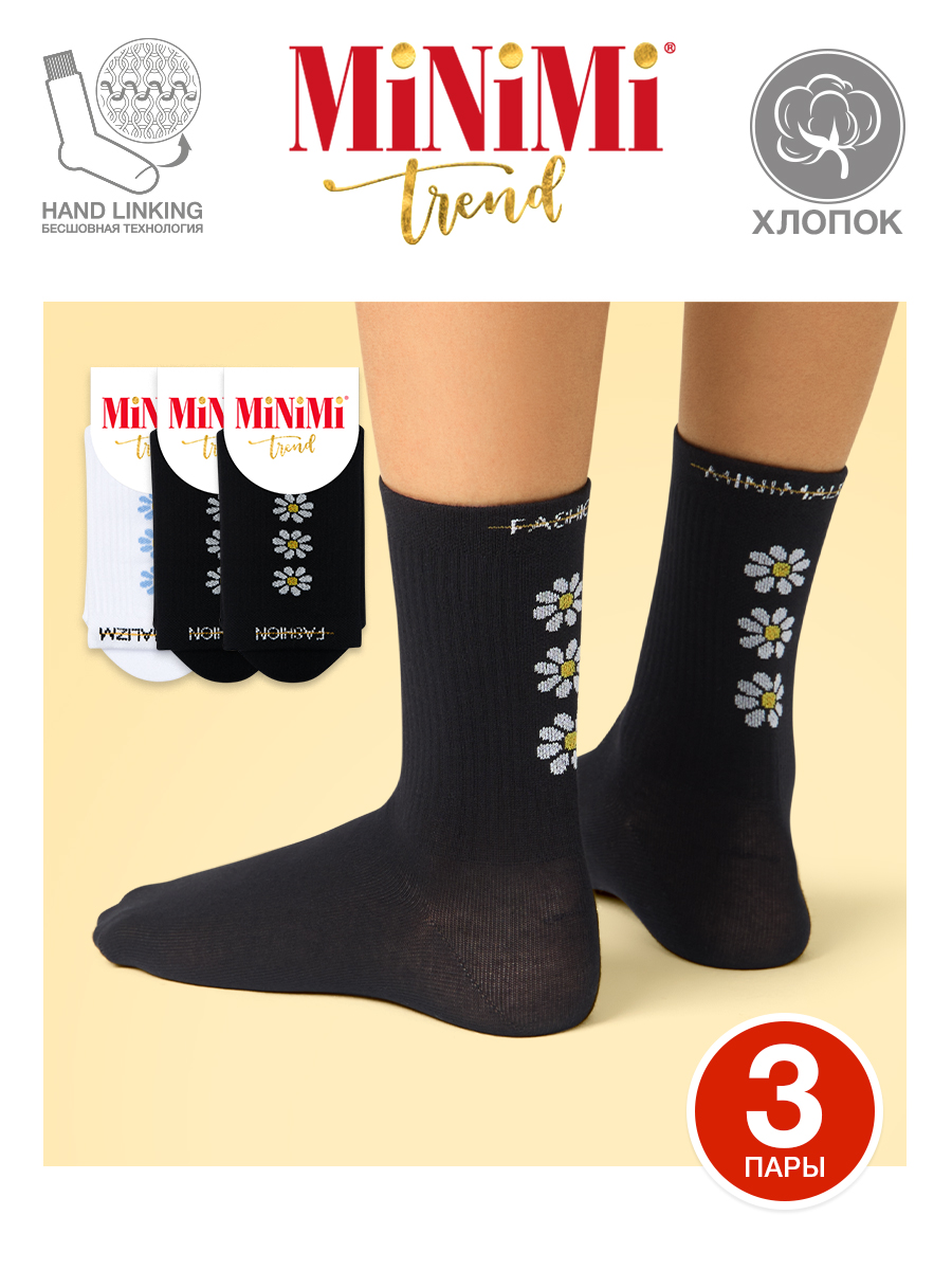 

Комплект носков женских Minimi MINI TREND 4215 разноцветных 35-38, Белый;черный, MINI TREND 4215