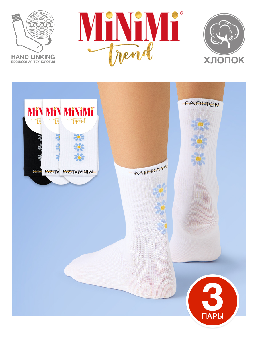 

Комплект носков женских Minimi MINI TREND 4215 разноцветных 35-38, Белый;черный, MINI TREND 4215