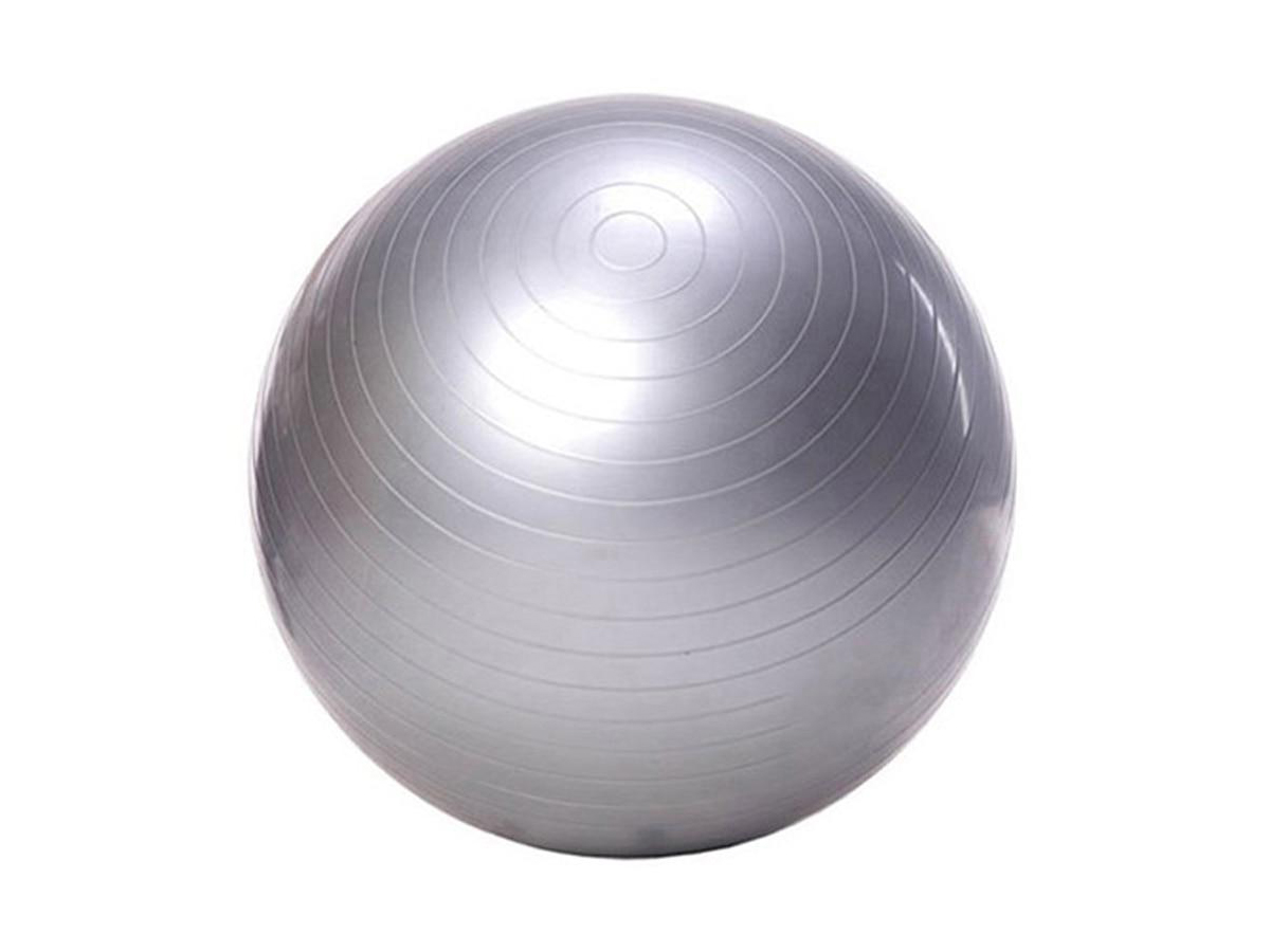 Фитбол, гимнастический мяч для занятий спортом URM, серебряный, 75 см