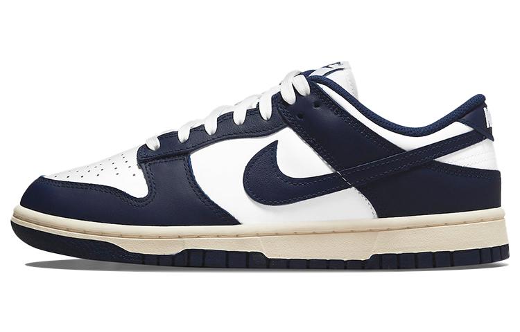 

Кеды унисекс Nike Dunk Low Midnight Navy and White белые 36.5 EU, Белый, Dunk Low Midnight Navy and White