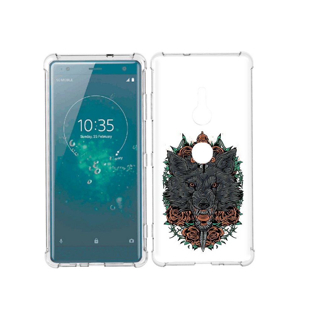 

Чехол MyPads Tocco для Sony Xperia XZ3 красивый злой волк, Прозрачный, Tocco