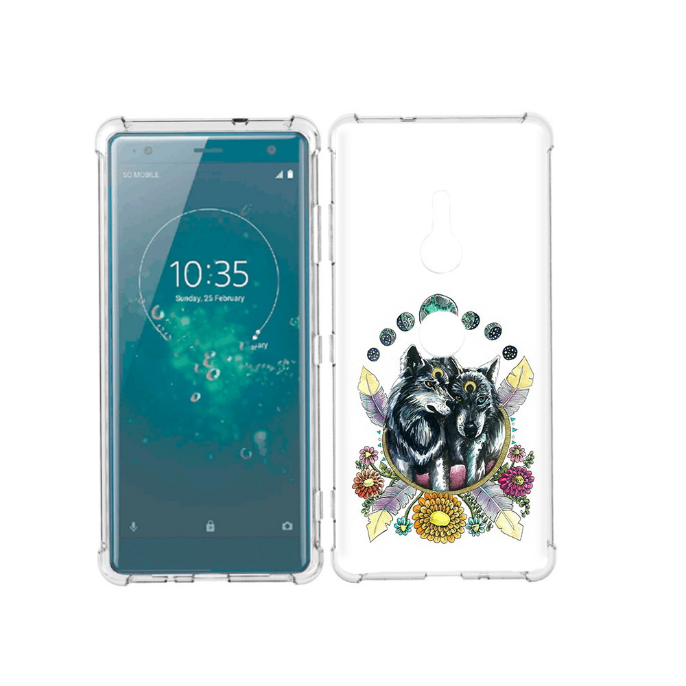 

Чехол MyPads Tocco для Sony Xperia XZ3 красивые волки абстракция, Прозрачный, Tocco